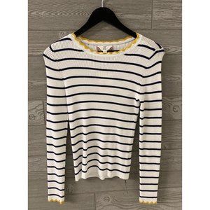 Scalloped trim ribbed knit sweater NEW WITH TAGS